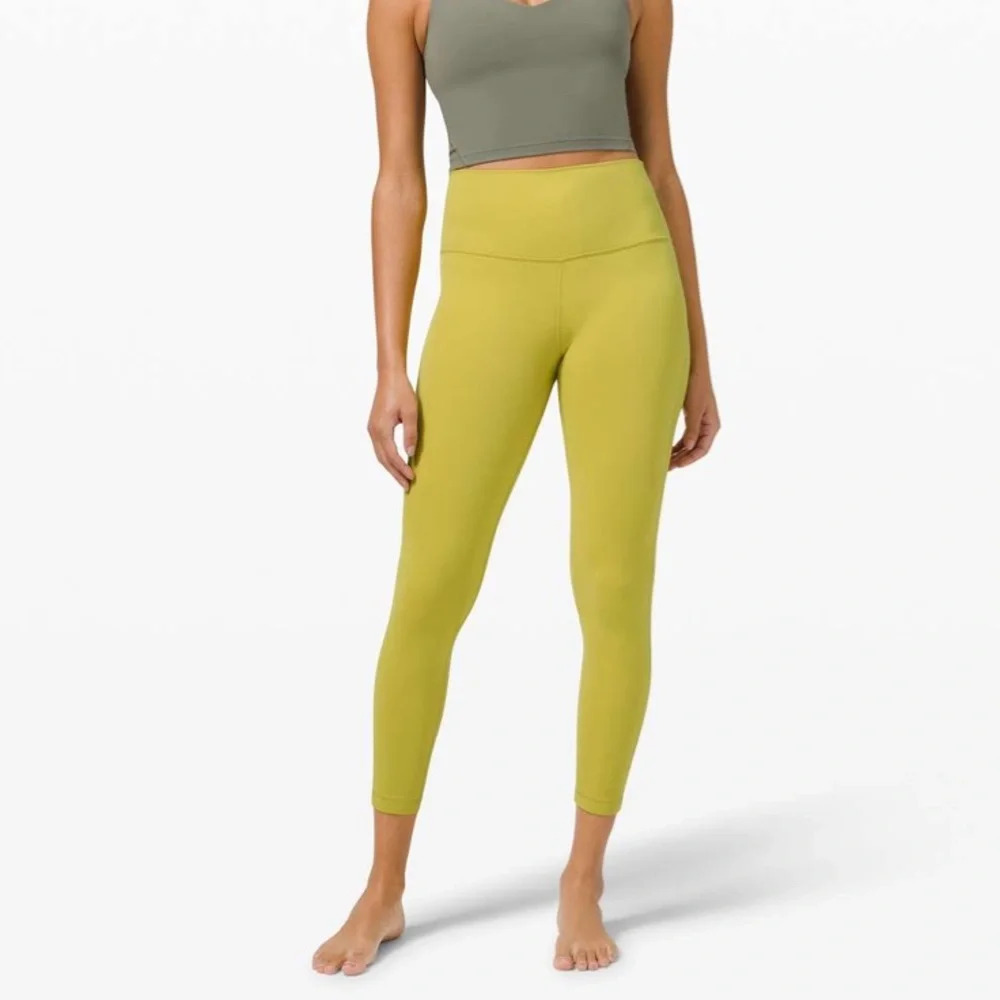 Lululemon Align Leggings 25” Pant High Rise Yellow  Pear Size 8